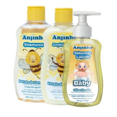 Imagem de Kit Higiene Banho do Bebê Shampoo Condicionador Camomilla e Sabonete L