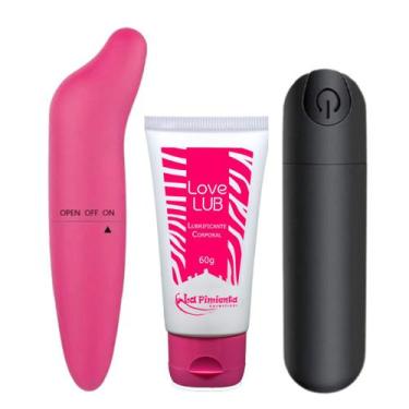 Imagem de Kit Vibrador Bullet RECARREGÁVEL + Vibrador Ponto G Golfinho + Lubrifi
