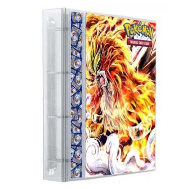 Imagem de Pasta Fichário Álbum Cartas Cards Pokémon Entei com 10 Folhas 9 Bolsos