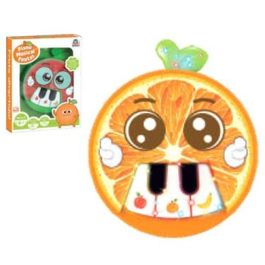 Imagem de Piano Musical Frutas com Luz Laranja - Braskit