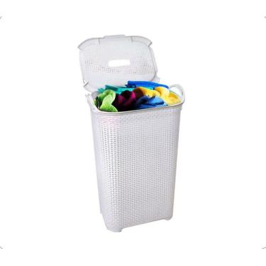 Imagem de Cesto Para Roupas Roupeiro Organizador Rattan Vime 50 Litros - Arqplas