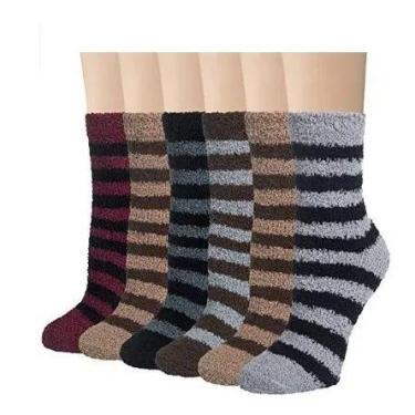 Imagem de Meia Elástica Quentinha 2 Pares Color Soft Listrada Unissex - KLV