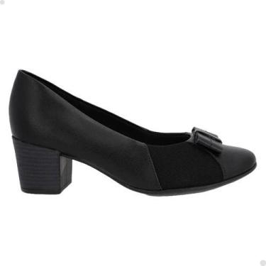 Imagem de Sapato feminino scarpin usaflex couro salto bloco original , 37
