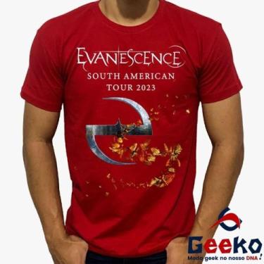 Imagem de Camiseta Evanescence 100% Algodão South America Tour 2023 Rock Geeko, 