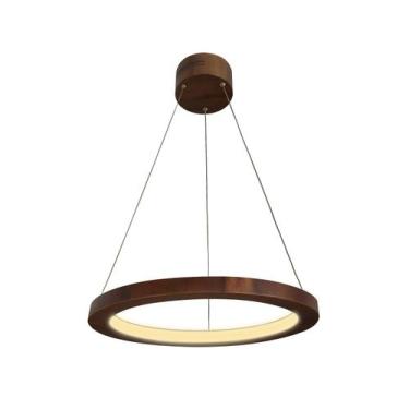 Imagem de Pendente de Madeira Sirius LED 3000K Acrílico 60 cm Imbuia - Madeluz