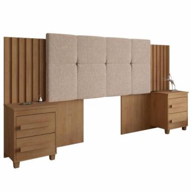 Imagem de Cabeceira Estofada para cama box casal/Queen/king RV Móveis Suíça com 