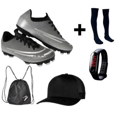 Imagem de Chuteira Campo Adulto Juvenil 200 Nova Travas Gramado Futebol Uzze +  