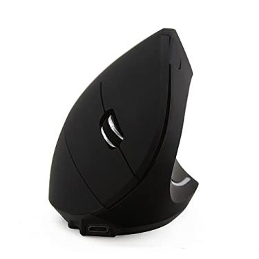 Imagem de Mouse óptico ergonômico vertical sem fio de 5ª geração, pente gelatinoso, recarregável, mouse vertical sem fio de 2,4 G, com 6 botões, 3 DPI ajustáveis, melhor desempenho para PC, (preto)