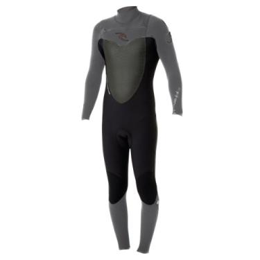 Imagem de Rip Curl Roupa de mergulho com zíper 3/2 bomba, cor carvão/preto, GG