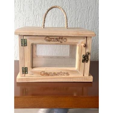 Imagem de Queijeira De Madeira Com Porta Para 1 Queijo - Verde Lavras