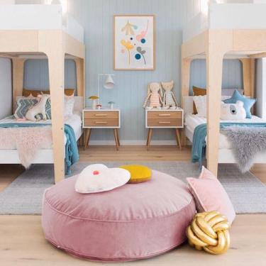 Imagem de Futton Turco Redondo Veludo Paris Ø70cm Rose - FASTLAR