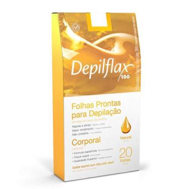 Imagem de Depilflax Folhas Prontas Corporais c/ 20 Natural 