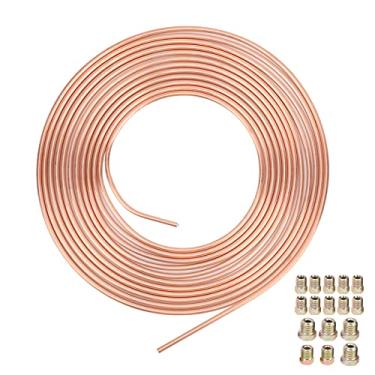 Imagem de Kit de tubulação de linha de freio de cobre e níquel Vomeko 3/16 pol. OD 25 pés, rolo de bobina de tubo de substituição de linha de freio não magnético de liga de níquel e kit de