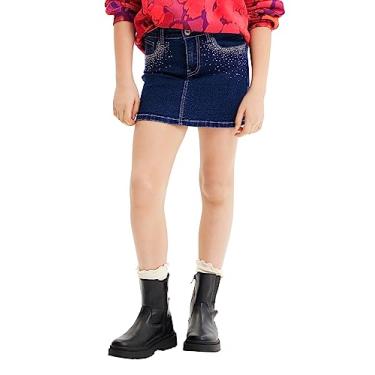 Imagem de Desigual Saia jeans feminina mini, azul, Azul, 4
