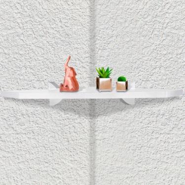 Imagem de Prateleira De Parede De Canto Organizadora P/ Quarto Sala Cozinha Em M