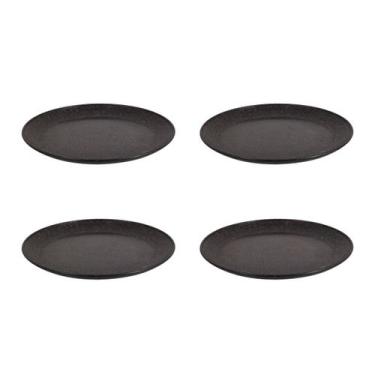 Imagem de 4UN Prato Refeição Sustentável Redondo Resistente 24cm Preto - EVO