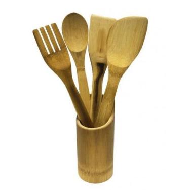 Imagem de Kit Utensílios de Bambu para Cozinha com 05 Peças - Top RIo