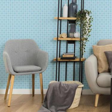 Imagem de Papel de Parede Adesivo Grafismo Árabe Azul N06080 0,58x2,5M - Adesivo