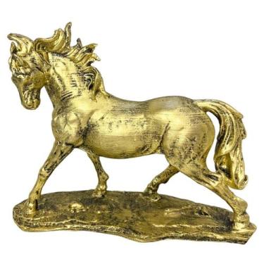 Imagem de Escultura Cavalo Pequeno em Resina Chapiscado Decoração de Sala Cozinh