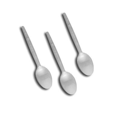 Imagem de Colher Colherinha Transparente Sobremesa 50U Kit 3 - Várias