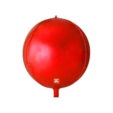 Imagem de Balão de Festa Metalizado 25" 63cm - Orbz Tradicional - Vermelho - 1 u