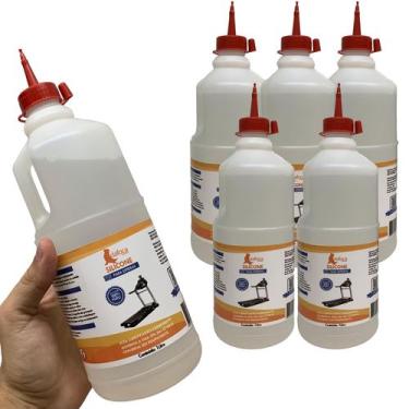 Imagem de Kit 5 Litros Silicone Lubrificante Esteira e Bicicleta Elétrica e Uso 