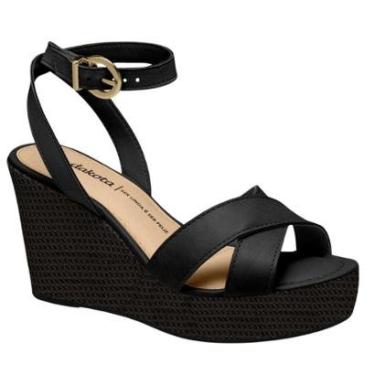 Imagem de Sandália anabela plataforma Dakota preta Feminina lançamento Y8261 - Feminino-Feminino