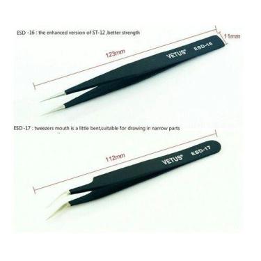 Imagem de Kit Pincas Para Alongamento De Cilios Preta - oem