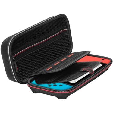 Imagem de GEEKRIA Carrying Case Compatible with Nintendo Switch, OLED Console, Protective Hard Shell Travel Bag, Accessories and Game Card Storage Slot (Black)