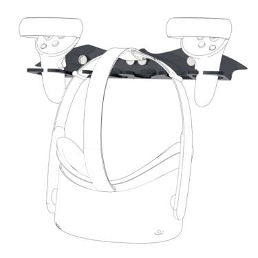 Imagem de Geekria VR Wall Mount Stand Compatible with Meta Quest 3, Pro, 2, Valve Index, HTC Vive, PlayStation VR Game Accessories Storage Stand Holder Hook VR Headset (Black)