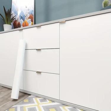 Imagem de Papel Adesivo Branco Fosco Envelopar Geladeira Fogão 2m x 50cm - BG Ad