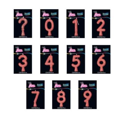 Imagem de Vela de Aniversário Puro Glitter Rose - Festcolor, 4, 6