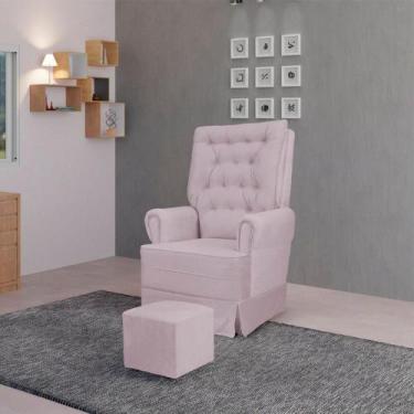 Imagem de Poltrona Amamentação Com Balanço Eloa Rosa - GARIANI