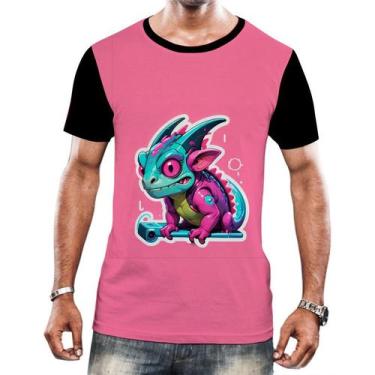 Imagem de Camiseta Camisa Tshirt Animais Cyberpunk Camaleão Repteis 2 - Enjoy Sh