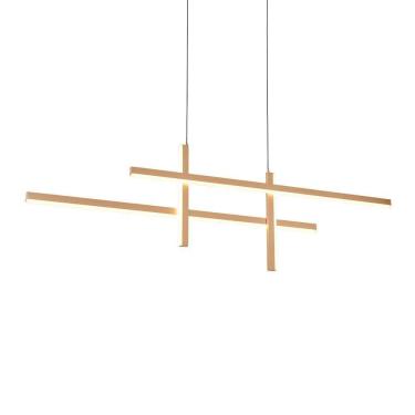 Imagem de Lustre Pendente Nordecor Ashi 2790 Preto - Ouro Champagne Led Bivolt Preto - Ouro Champagne 2790