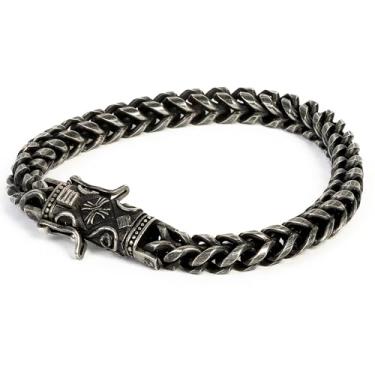 Imagem de NVR GVN Pulseira masculina de aço inoxidável - Pulseira de corrente para homens, presentes de namorado, barcelet para pai, joias masculinas, pulseiras pretas, acessórios masculinos, pulseira de metal