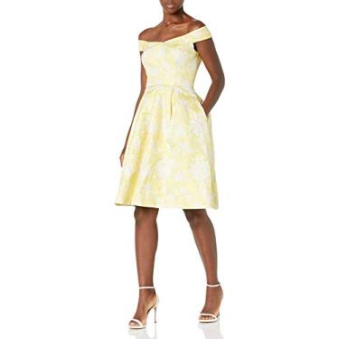 Imagem de Calvin Klein Vestido de ombro feminino com decote em coração, Pipoca Multi, 44