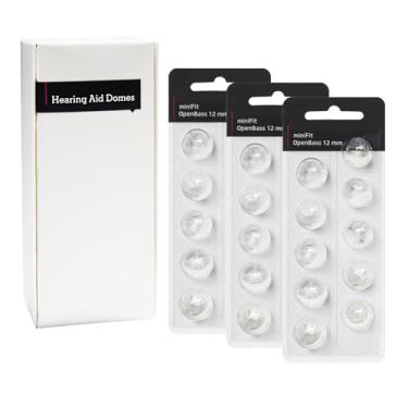 Imagem de Cúpulas de aparelho auditivo para substituição de Oticon, cúpulas de baixo abertas Oticon Minifit (pacotes de 12 mm/3), cúpulas universais para aparelhos auditivos Oticon.