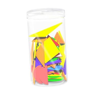 Imagem de Generic 80 peças de blocos de construção padrão com balde de armazenamento, formas geométricas para habilidades matemáticas, crianças e bebês