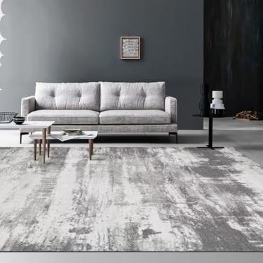 Imagem de Decoração para casa Tapete abstrato cinza Sala de estar Tapetes Sofá Cadeira Área Tapete Decoração de quarto Tapete de cabeceira, flanela 2.100 x 160 cm 39,4 x 63 pol.