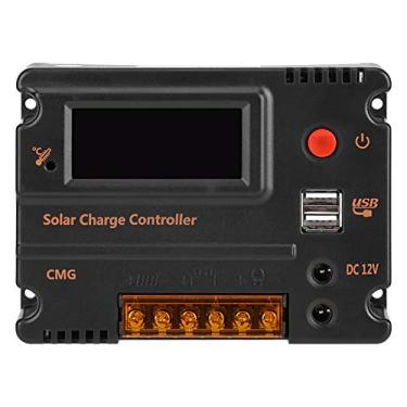 Imagem de Controlador de Carga Solar 10A Com Display LCD, Saída USB Dupla para Carregamento de Celular e Iluminação DC, Controlador de Carregamento Solar, Proteção contra Sobrecarga