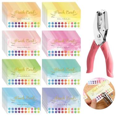 Imagem de Fumete 200 cartões de recompensa com perfurador, cartão de recompensa de incentivo de 8,9 x 5 cm para sala de aula, casa, material escolar, estudantes, professores, crianças, 8 estilos (estilo fofo,