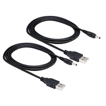 Imagem de zdyCGTime Cabo de Carregamento USB 2.0 A Macho para DC 3,5 x 1,35 mm, 1m, Preto, 2 Pacotes, 5V, 2A, Compatível com Tablet Android, MP3, MP4, etc.