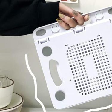 Imagem de Suporte para Laptop de Silicone PP e ABS Dobrável 8 Engrenagens Suporte de Resfriamento para Laptop Portátil para Trabalho Doméstico O Suporte de Resfriamento para Laptop Rosa é