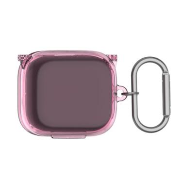 Imagem de [Bloqueio de atualização] Capa para Anker Soundcore P30i, capa protetora VAEKNVG com absorção de choque para acessórios Anker Soundcore P30i, capa rígida de TPU com mosquetão e cordão (rosa claro)