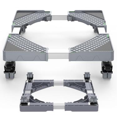 Imagem de HQO LOVL Mini Suporte Para Geladeira Com 4 Rodas De Travamento 15,7"-23,6" Suporte Ajustável Para Máquina De Lavar Roupa Base De Suporte Universal Para Móveis Suporte Para Geladeira E Secadora Portát