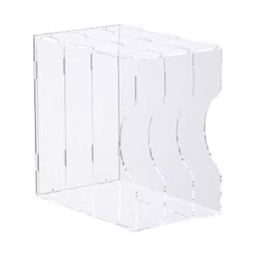 Imagem de LICONG-2019 Suporte de CD de vinil totalmente transparente, suporte de acrílico para exibição de discos LP de mesa, 3 compartimentos, minimalista, suporte para toca-discos