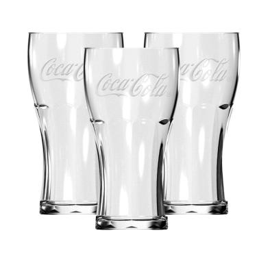 Imagem de Jogo 3 Copos Coca-Cola Vidro Transparente Contour 470ml - Nadir