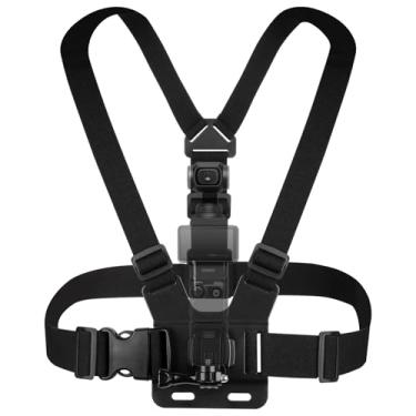 Imagem de Geekria Alça de montagem no peito, arnês ajustável, compatível com DJI Osmo Pocket 3, Action5 Pro, Insta360 X5, X4, X3, acessórios de câmera de ação (preto)