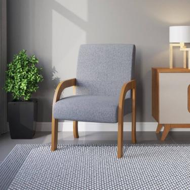 Imagem de Poltrona 59cm Linho Ravena Viero Móveis
